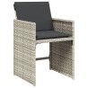 Ensemble à manger de jardin et coussins 9 pcs gris clair rotin 