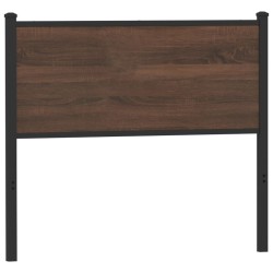 Tête de lit chêne marron 107 cm bois d'ingénierie et acier 