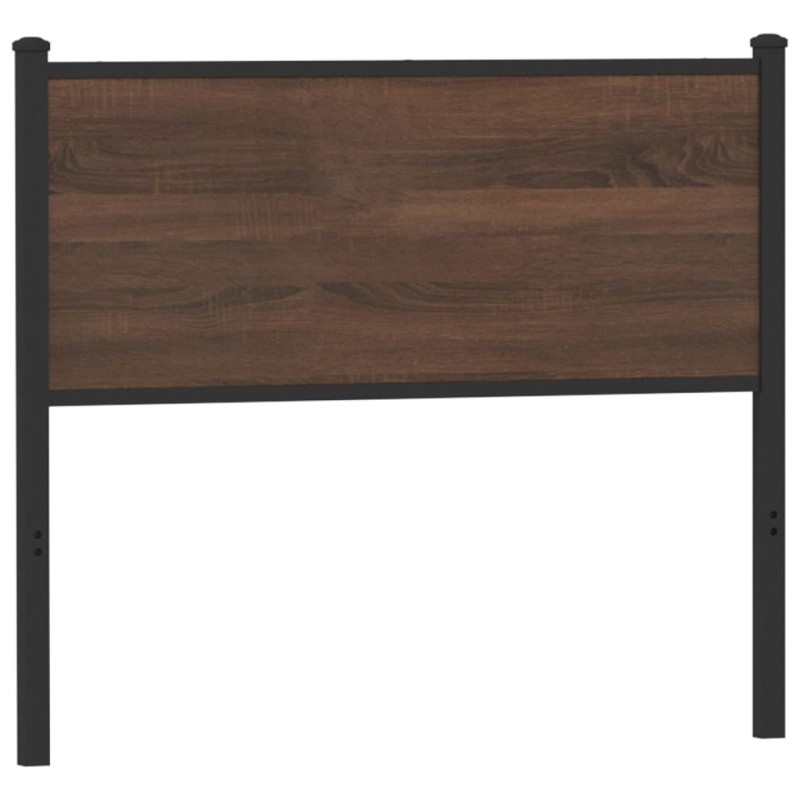 Tête de lit chêne marron 107 cm bois d'ingénierie et acier Tête de lit chêne marron 107 cm bois d'ingénierie et acier