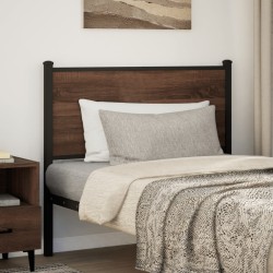 Tête de lit chêne marron 107 cm bois d'ingénierie et acier 