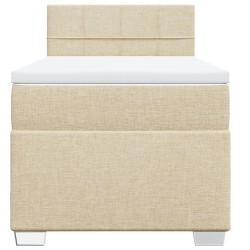 Sommier à lattes de lit et matelas Crème 90x190 cm Tissu 