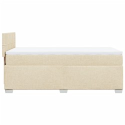 Sommier à lattes de lit et matelas Crème 90x190 cm Tissu 