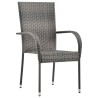 Ensemble à manger de jardin 7 pcs Gris et noir 