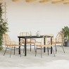 Ensemble à manger jardin 5pcs marron poly rotin verre 
