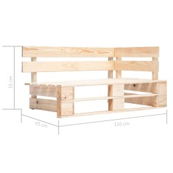 Salon de jardin palette 4pcs avec coussins Bois de pin imprégné 