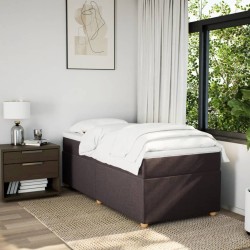 Sommier à lattes de lit avec matelas Marron foncé 100x200 cm 
