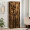 Buffet haut chêne fumé 70x35x180 cm bois d'ingénierie 