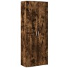 Buffet haut chêne fumé 70x35x180 cm bois d'ingénierie 