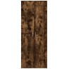 Buffet haut chêne fumé 70x35x180 cm bois d'ingénierie 