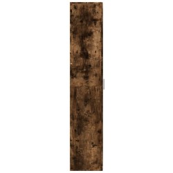 Buffet haut chêne fumé 70x35x180 cm bois d'ingénierie 