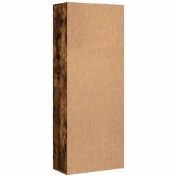 Buffet haut chêne fumé 70x35x180 cm bois d'ingénierie 