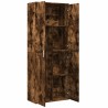 Buffet haut chêne fumé 70x35x180 cm bois d'ingénierie 