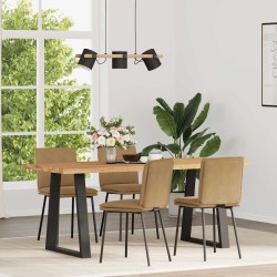 Chaises à manger lot de 4 marron velours 