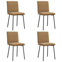 Chaises à manger lot de 4 marron velours 