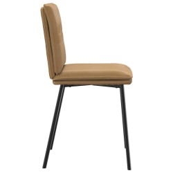 Chaises à manger lot de 4 marron velours 