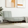 Chaise longue gris clair velours 