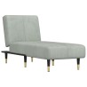 Chaise longue gris clair velours 