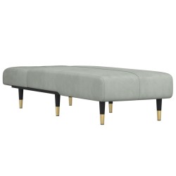 Chaise longue gris clair velours 