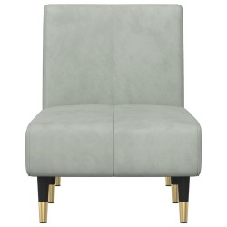 Chaise longue gris clair velours 