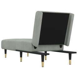 Chaise longue gris clair velours 