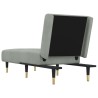 Chaise longue gris clair velours 