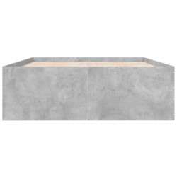 Cadre de lit sans matelas gris béton 120x200 cm 