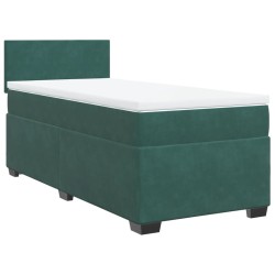 Sommier à lattes de lit avec matelas Vert foncé 100x200 cm 