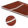 Auvent manuel rétractable avec LED 3x2,5 m Orange et marron 