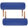 Table pliable de massage Bleu 3 zones avec cadre en bois 