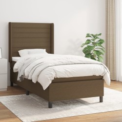 Sommier à lattes de lit avec matelas Marron foncé 90x190 cm 