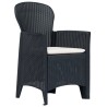Chaises de jardin lot de 2 avec coussin Anthracite Plastique 