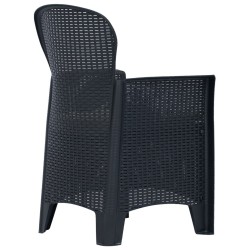 Chaises de jardin lot de 2 avec coussin Anthracite Plastique 