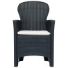 Chaises de jardin lot de 2 avec coussin Anthracite Plastique 