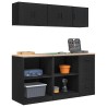 Armoires de garage 6 pcs noir bois d'ingénierie 