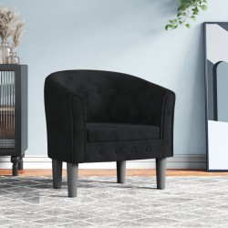 Chaise cabriolet noir velours 