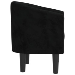 Chaise cabriolet noir velours 