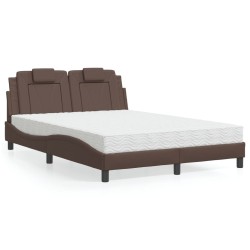 Lit avec matelas marron 120x200 cm similicuir 