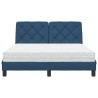 Lit avec matelas bleu 120x200 cm tissu 