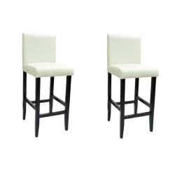 Tabourets de bar lot de 2 blanc similicuir 
