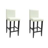 Tabourets de bar lot de 2 blanc similicuir 