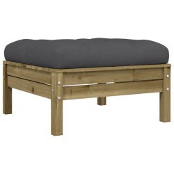 Salon de jardin 4 pcs avec coussins bois de pin imprégné 