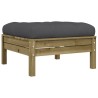 Salon de jardin 4 pcs avec coussins bois de pin imprégné 