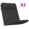 Coussins de chaise adirondack lot de 2 noir tissu oxford 