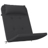 Coussins de chaise adirondack lot de 2 noir tissu oxford 