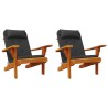 Coussins de chaise adirondack lot de 2 noir tissu oxford 