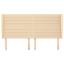 Tête de lit avec oreilles Crème 163x23x118/128 cm Tissu 