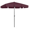 Parasol de plage rouge bordeaux 200x125 cm 