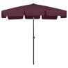 Parasol de plage rouge bordeaux 200x125 cm 