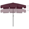 Parasol de plage rouge bordeaux 200x125 cm 