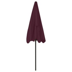 Parasol de plage rouge bordeaux 200x125 cm 